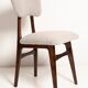 Mid-century butterfly chair, light grey boucle, dark walnut wood, Europe, 1960s.