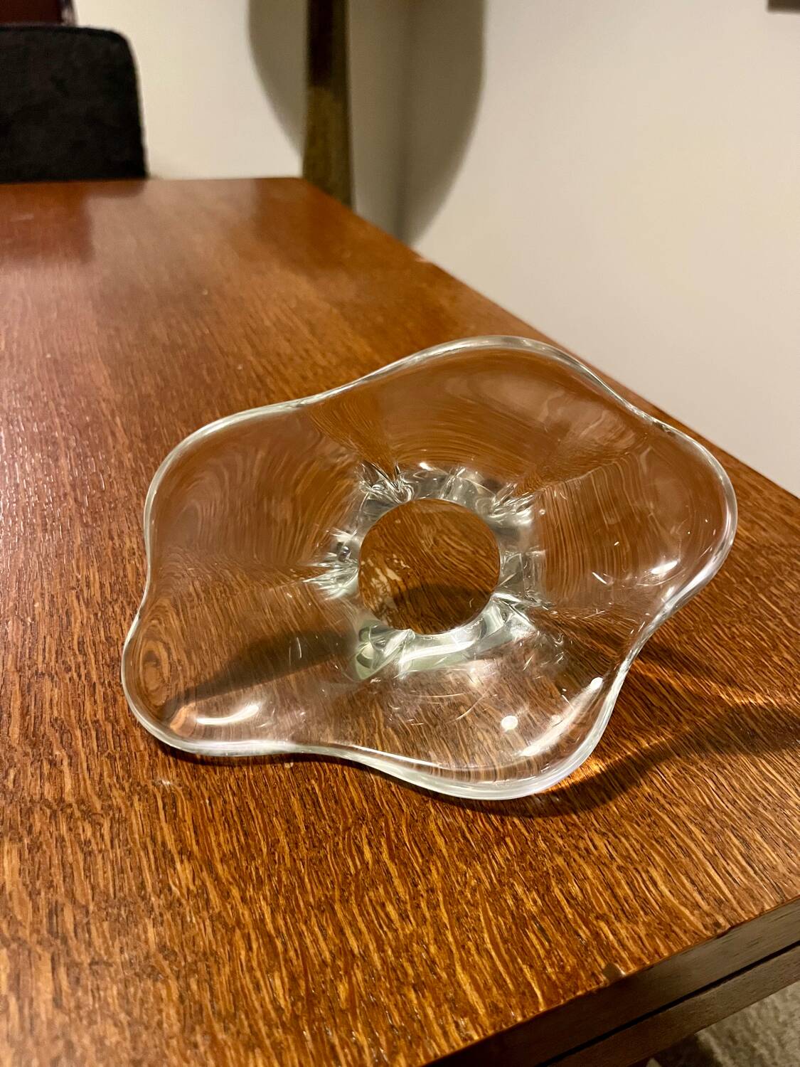 Crystal trinket tray signed Daum France