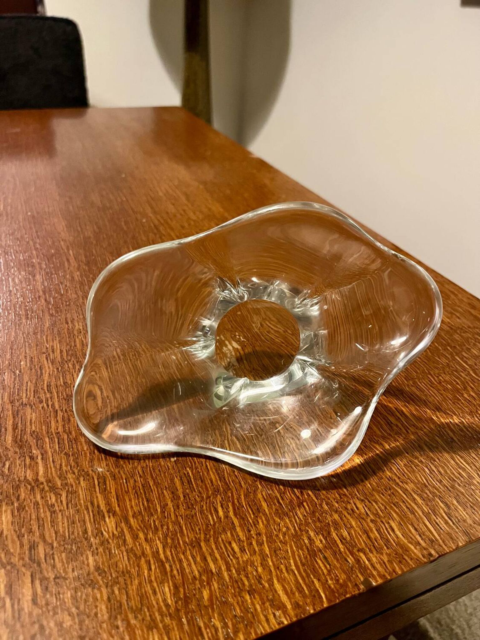 Crystal trinket tray signed Daum France