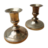 Duo of brass candlesticks