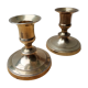 Duo of brass candlesticks