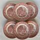 Series of 6 flat plates English earthenware