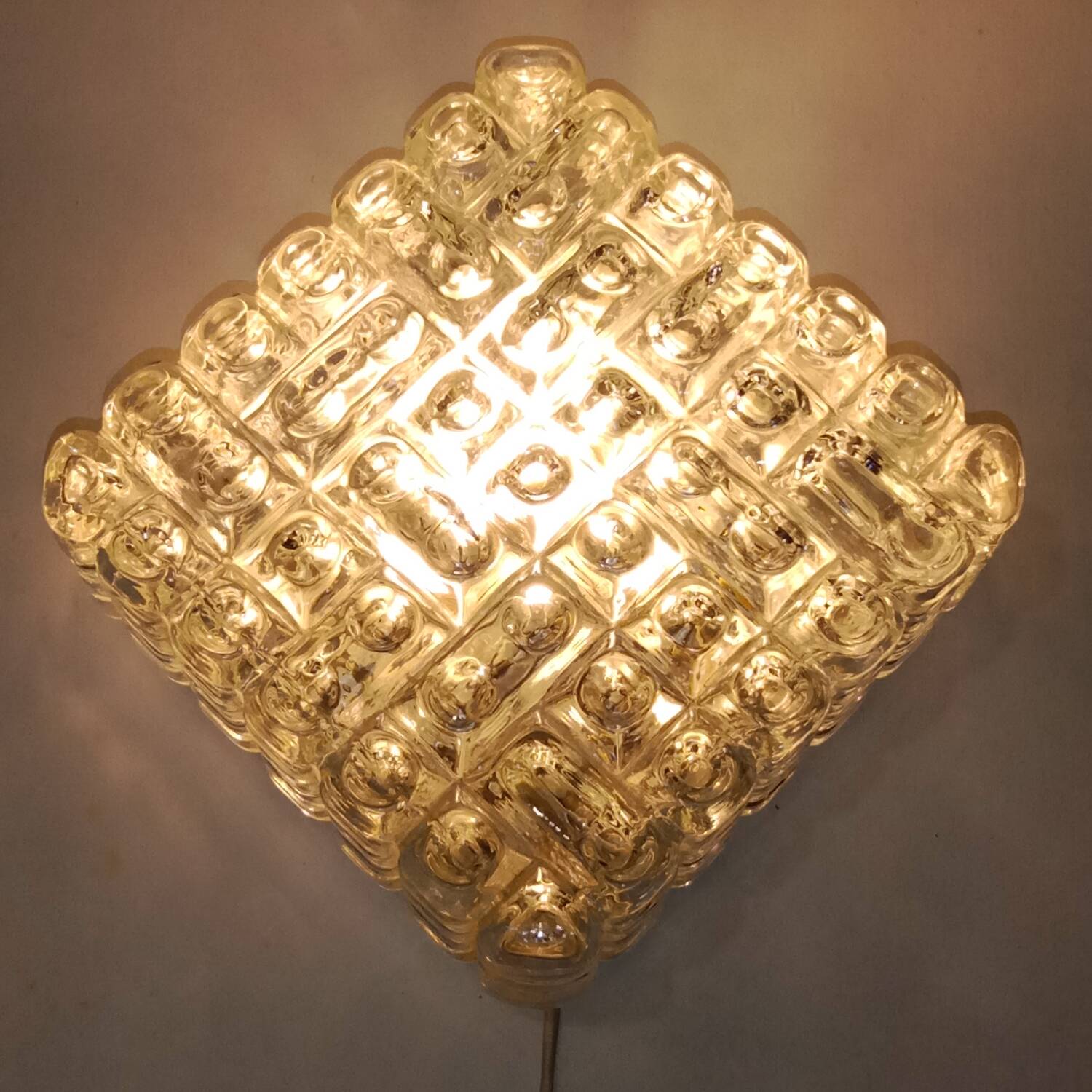 Erco Glass Wall or Ceiling Light 20 cm Vintage 60s/70s