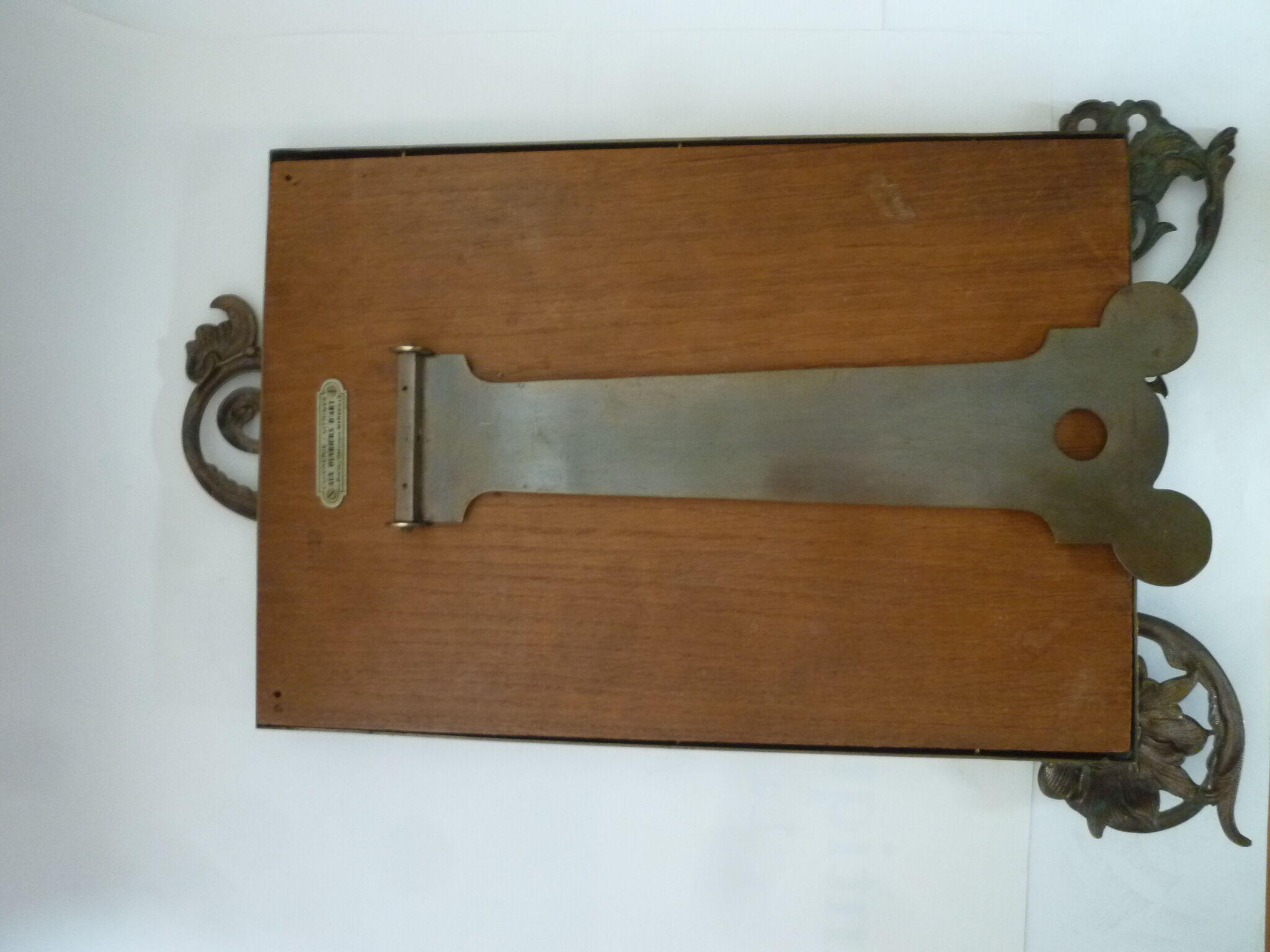 Mirror to ask bronze and brass beginning XXth 32 x 45 cm