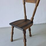 4 brutalist sculptural tripod dining chairs | 1970s