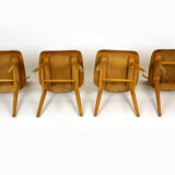 Set of 4 vintage wooden dining chairs from Ton 1960s
