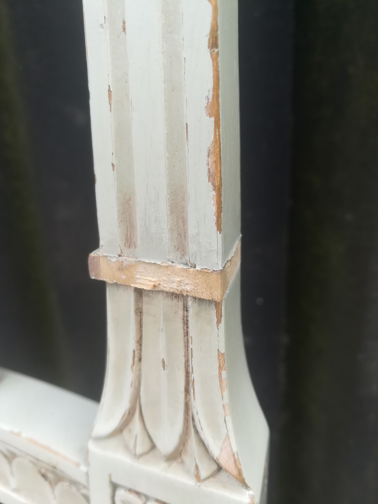 Series of 4 patinated Louis XVI style chairs