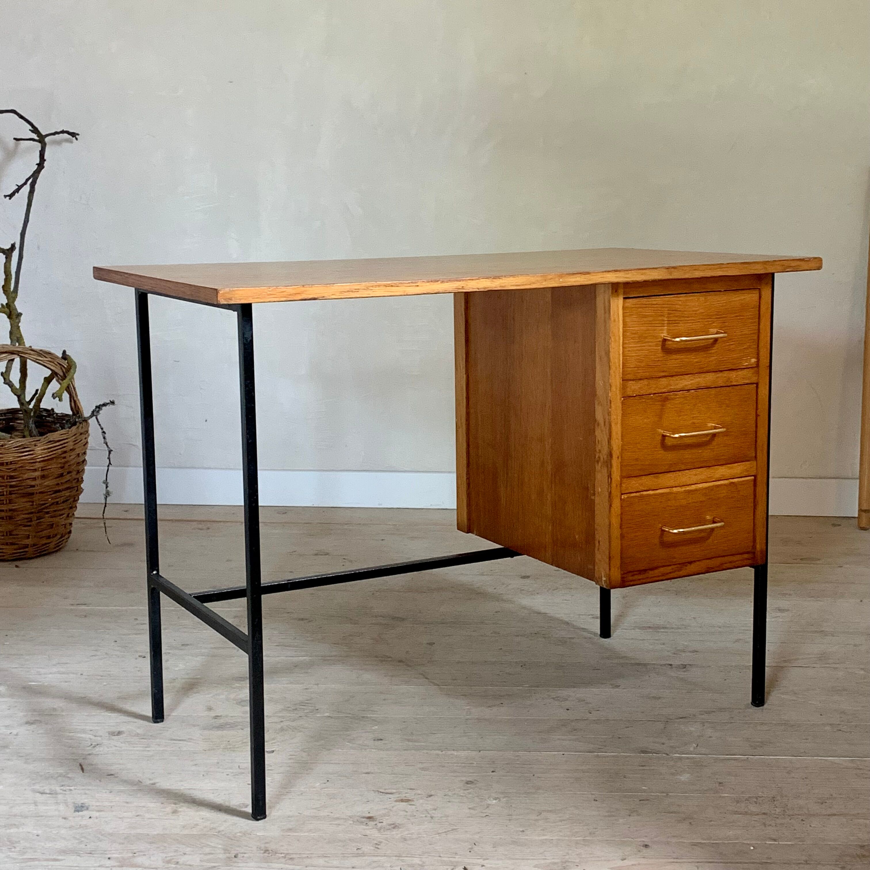 Vintage modernist oak desk