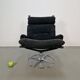 Vintage Black Alcantara Lounge Chair by Bruno Mathsson for Dux, 1960s