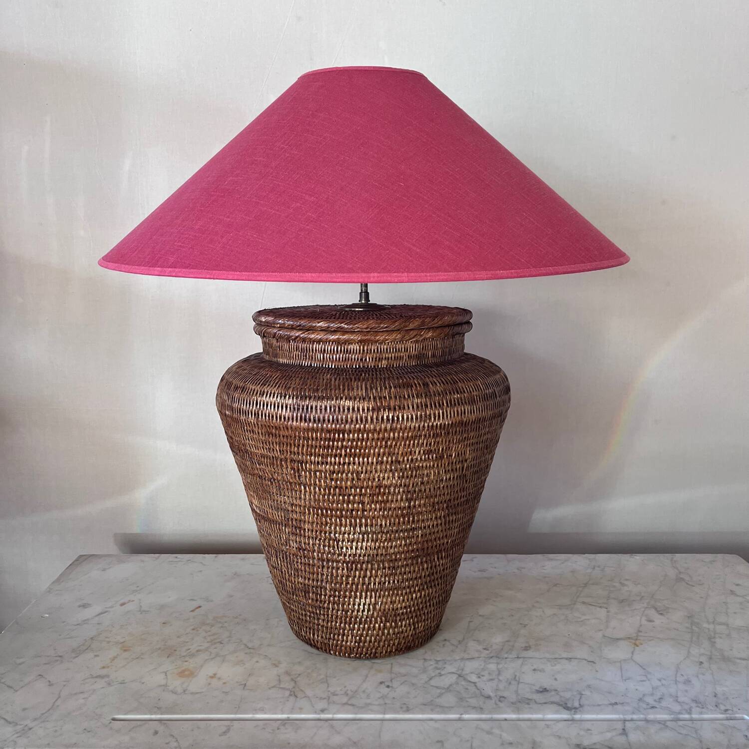 Bamboo rattan lamp from the 1980s.
