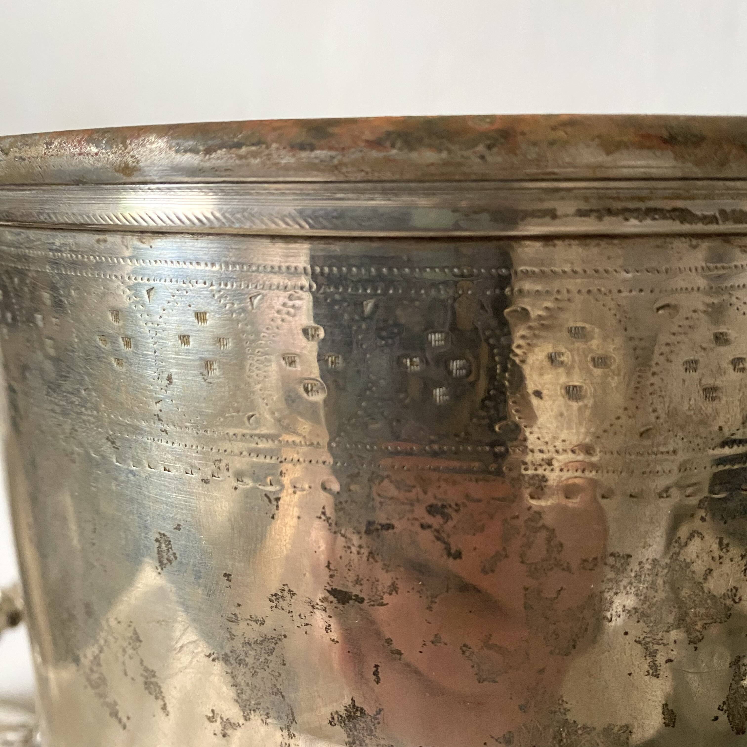 Patinated silver champagne bucket