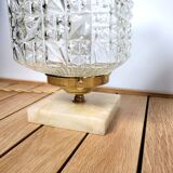 Vintage lamp diamond globe brass and onyx