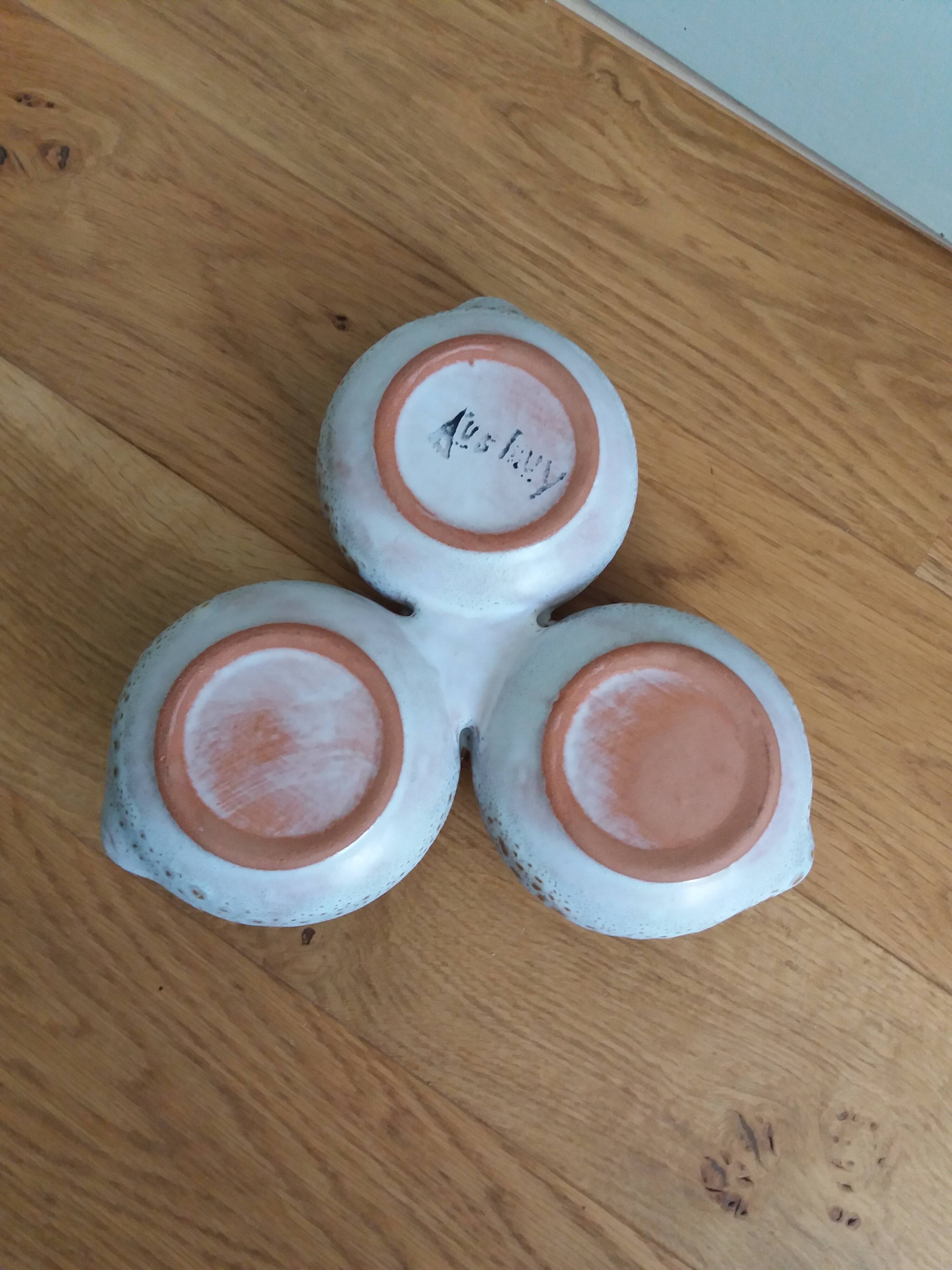 Empty pocket aperitif dish signed Jean Austruy