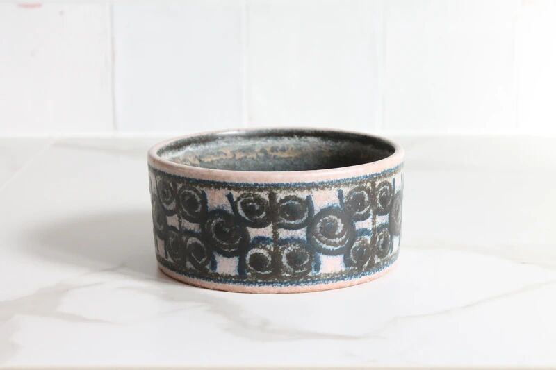 Vintage pottery with geometric patterns