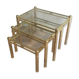 Set of 3 nesting brass tables