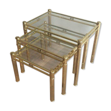 Set of 3 nesting brass tables