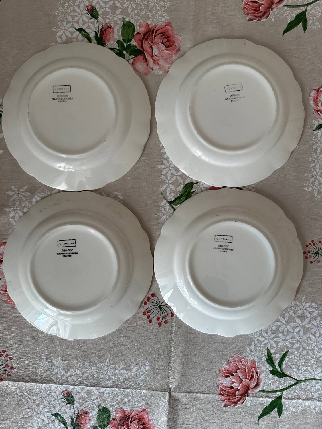 Set of 4 Vintage Digoin Sarreguemines “Cordoue” Dessert Plates – Made