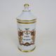Old apothecary pot, pharmacy pot in snake porcelain, hand painted. Year 60