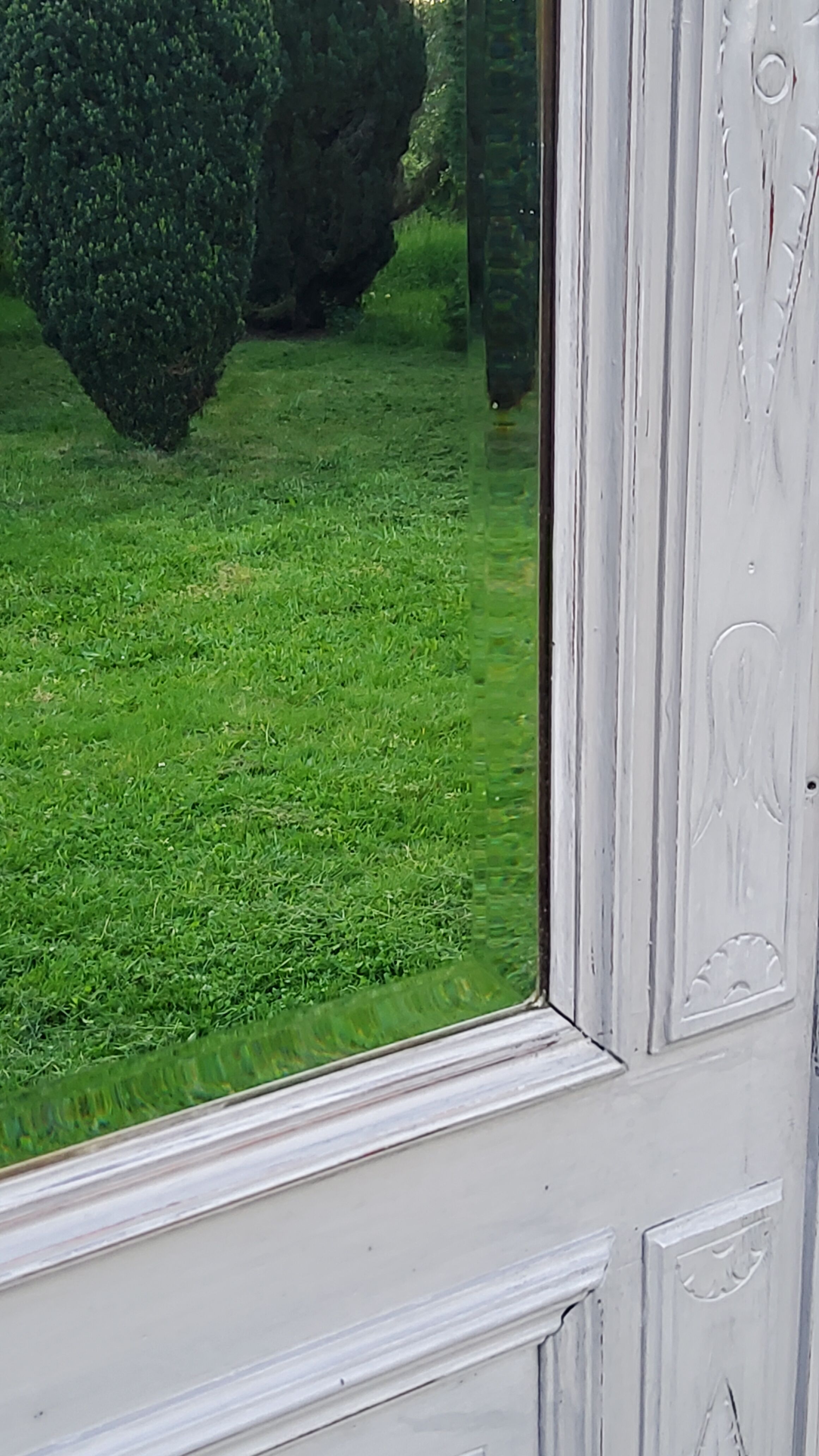 1900s coat rack patina gray mirror brass hooks