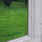 1900s coat rack patina gray mirror brass hooks