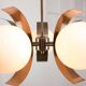 Vintage Italian Copper & Opaline Chandelier, 70s