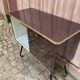 Mid-Century Modern bar cabinet 1960s with compass legs & brass