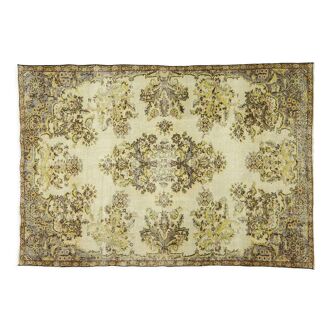 Anatolian handmade vintage rug 233 cm x 165 cm