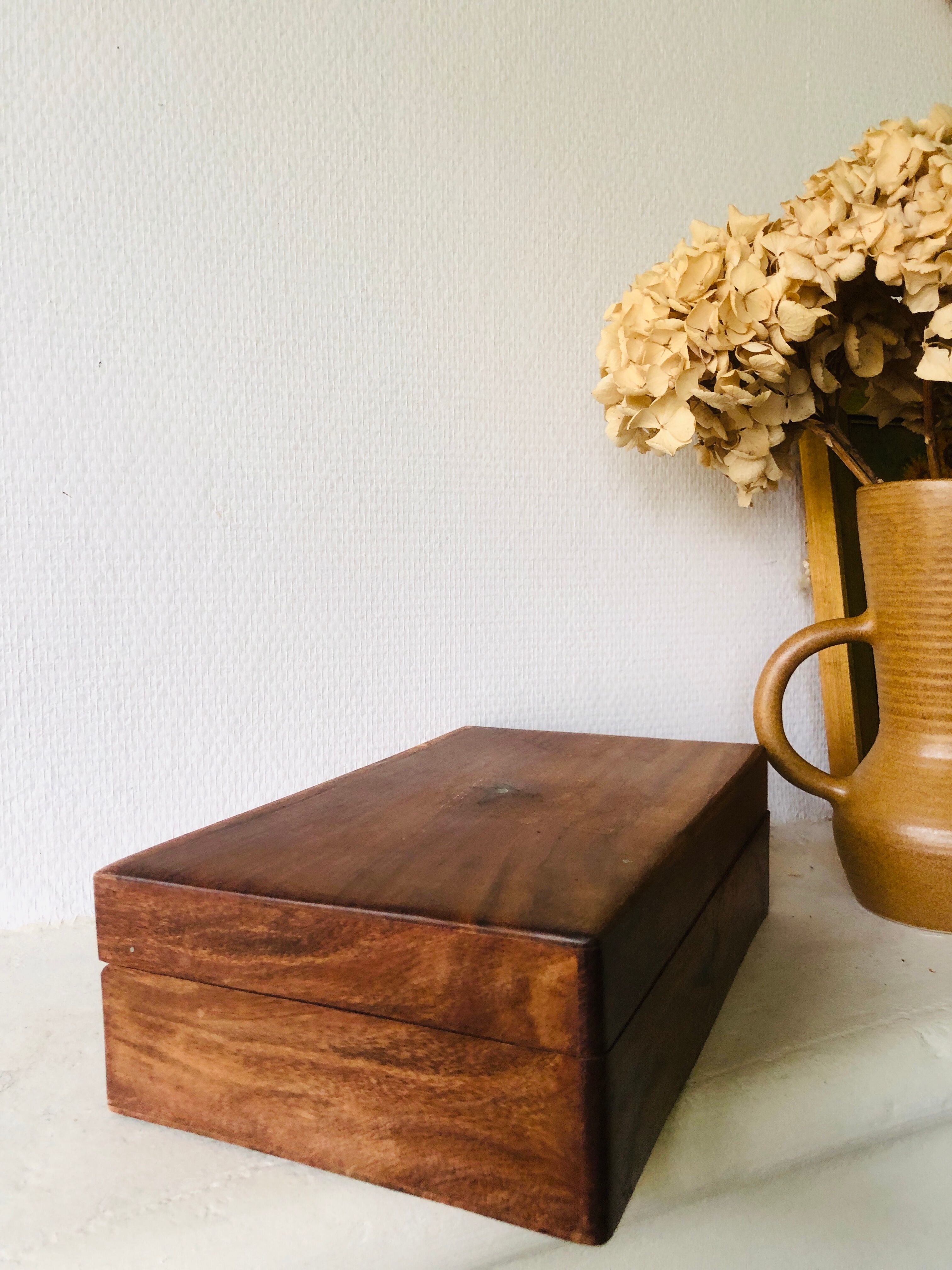 Wooden box with lockers