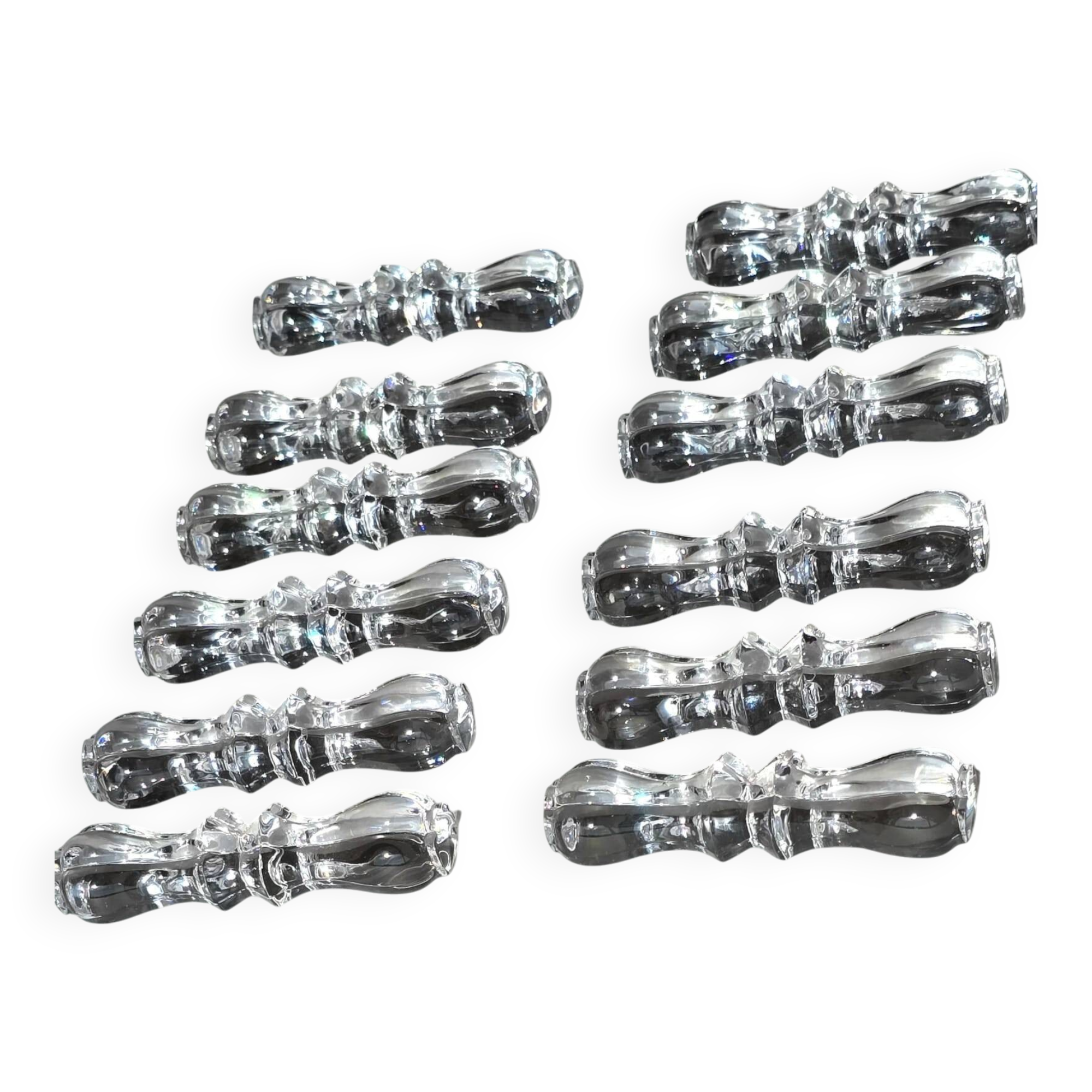 Set of 12 Chrystal knife rests from Cristalleries Royales de Champagne