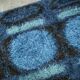 Large Danish Abstract Blue Wool Rya Rug in Ege Style