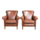 Set of 2 comfortable sheepskin armchairs with a timeless look