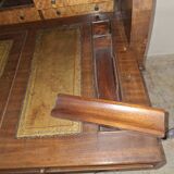 Desk, English writing desk with glass-fronted bookcase