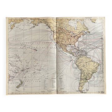 Carte ancienne Communications — Nouveau Continent | Routes maritimes,