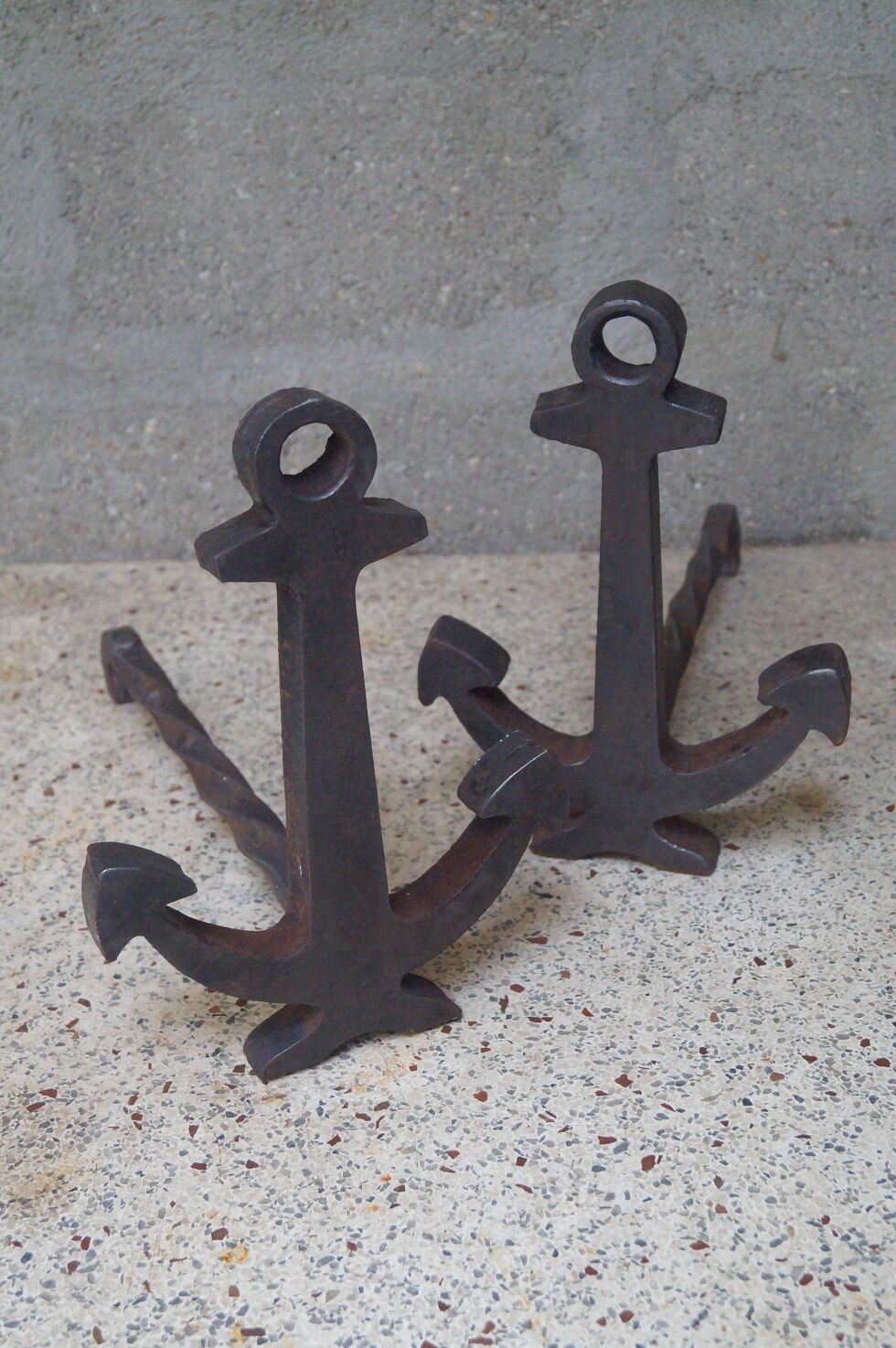 Pair of navy ink chenet 1960