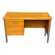 Scandinavian desk in wood and silver steel 1960 with 4 drawers