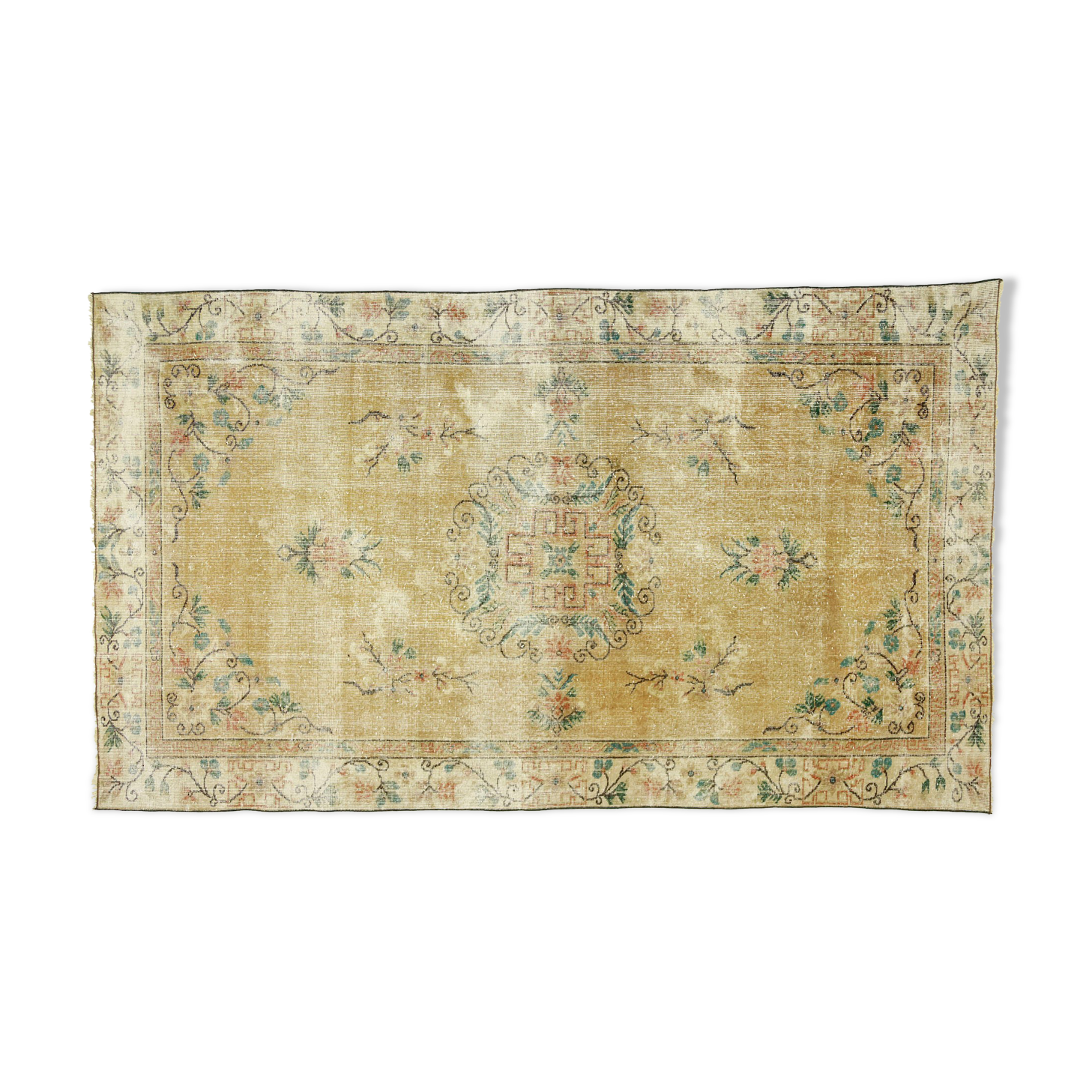 Anatolian handmade vintage rug 263 cm x 158 cm