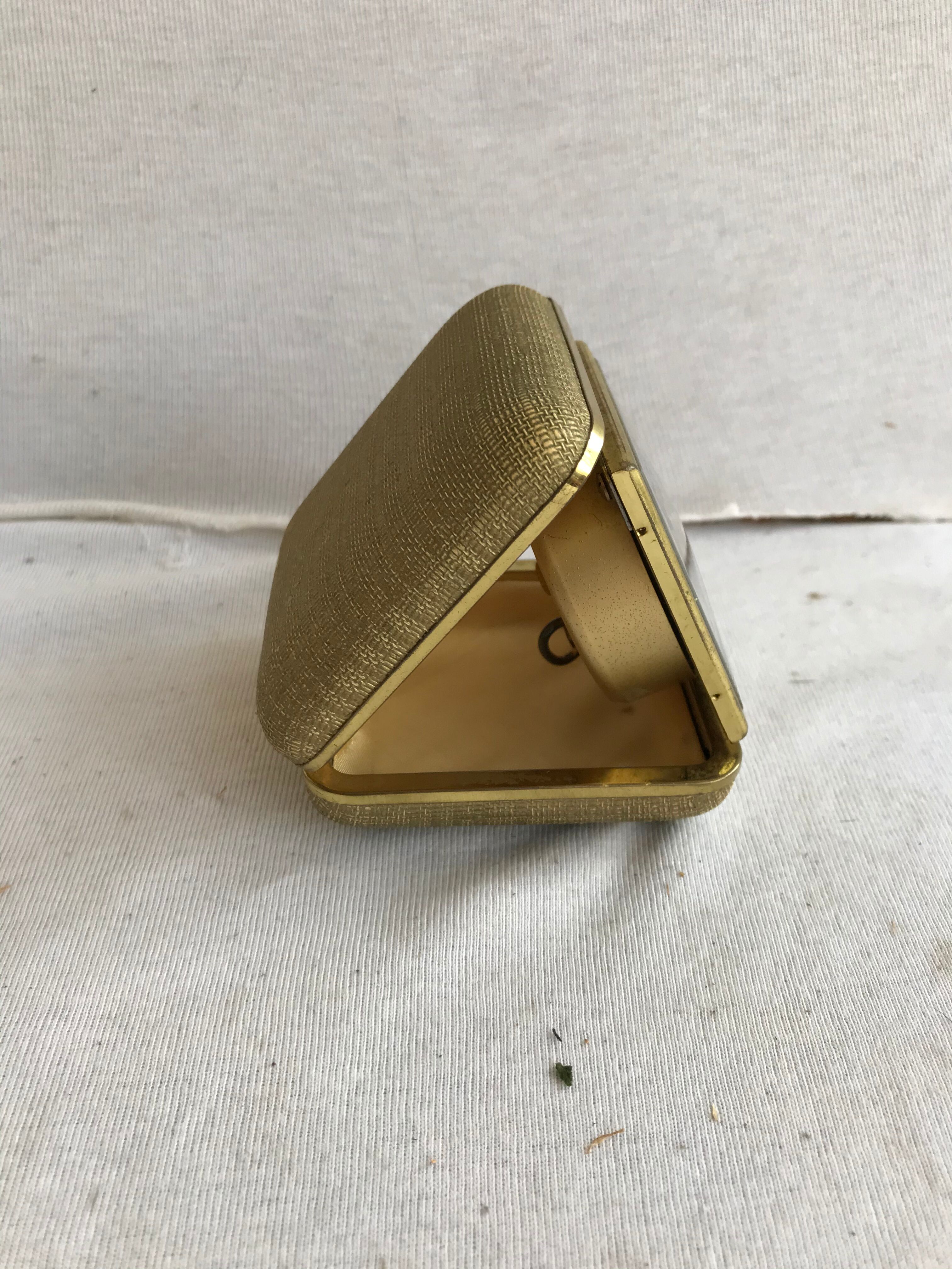 Old europa 2 travel alarm clock with 70's vintage gold case