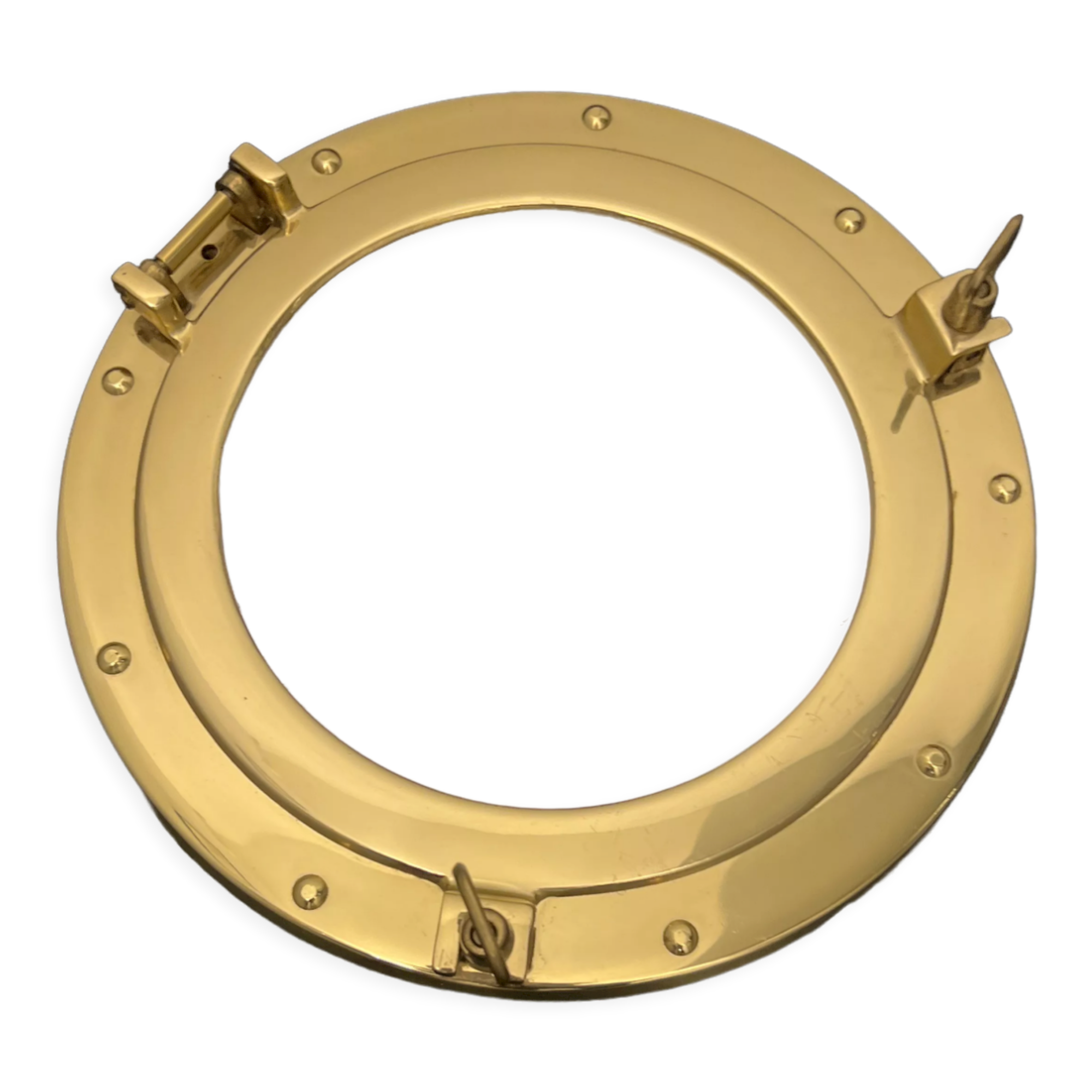 Brass porthole mirror, 30 cm