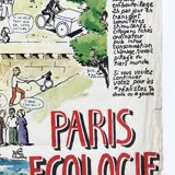 Poster of ecologist candidates René DUMONT / Brice LALONDE with Friends of the Earth in Paris 1976
