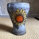Sunflower vase signed Fonck and Matéo, Vallauris 60s