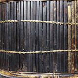 "Tampung" box, bamboo and leaf Indonesia, Lombok early 20th century