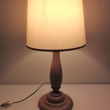 Turned wood lamp vintage 60s-70s