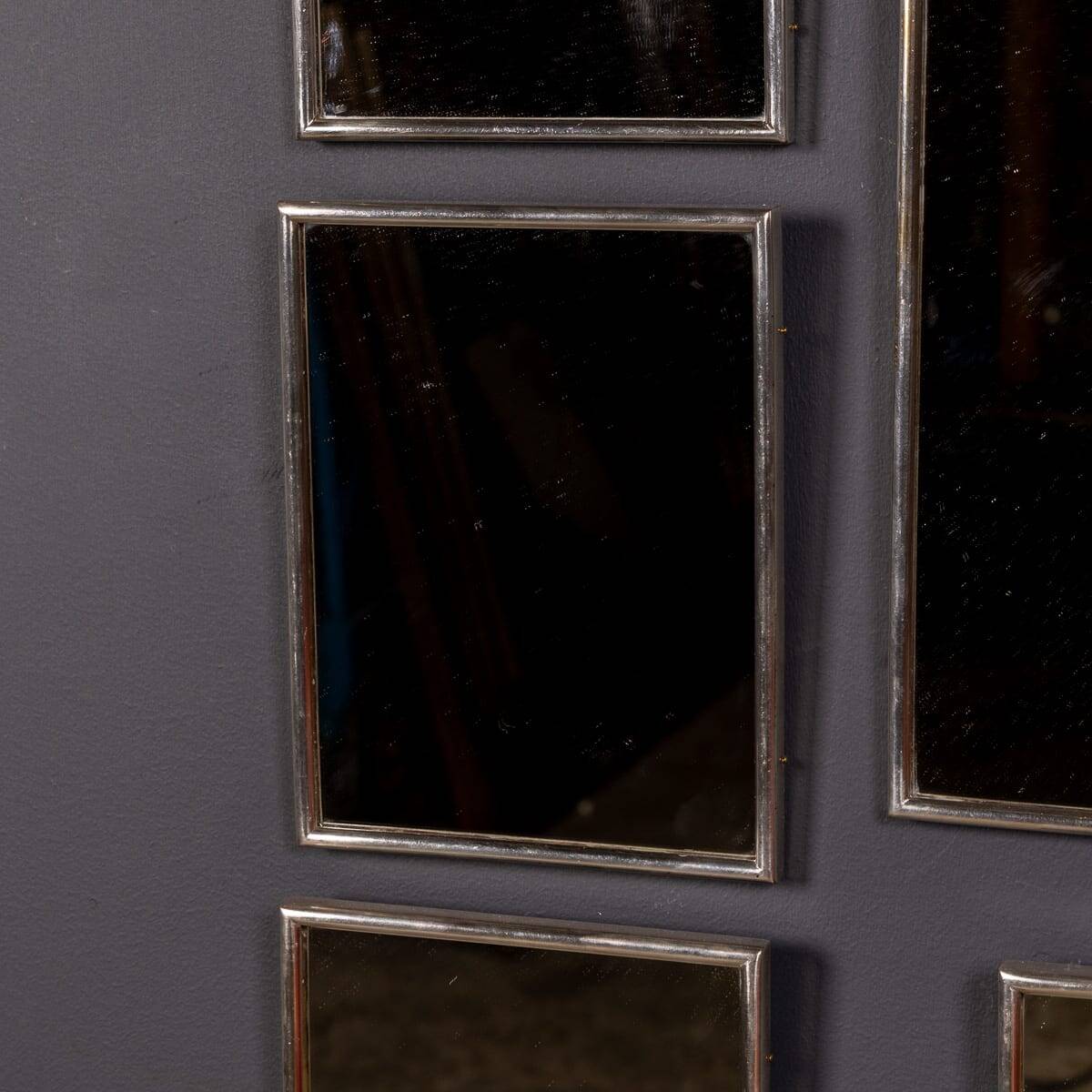 Vintage 20thC Italian Collection Of White Metal Framed Mirrors c.1950