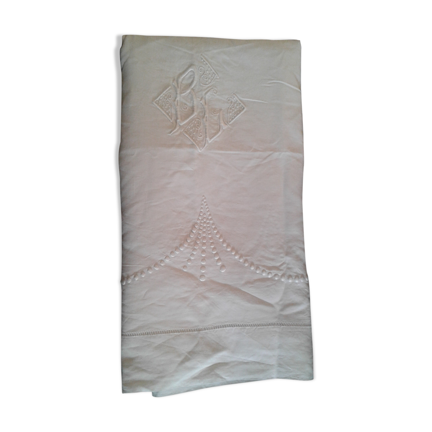 Drap en lin monogramme BG