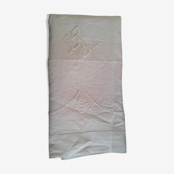 Monogrammed BG linen sheet