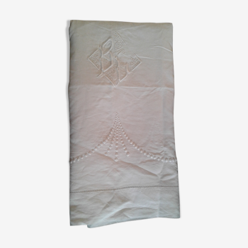 Drap en lin monogramme BG