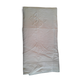 Drap en lin monogramme BG