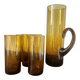Amber blown glass orangeade service from the 1970s.