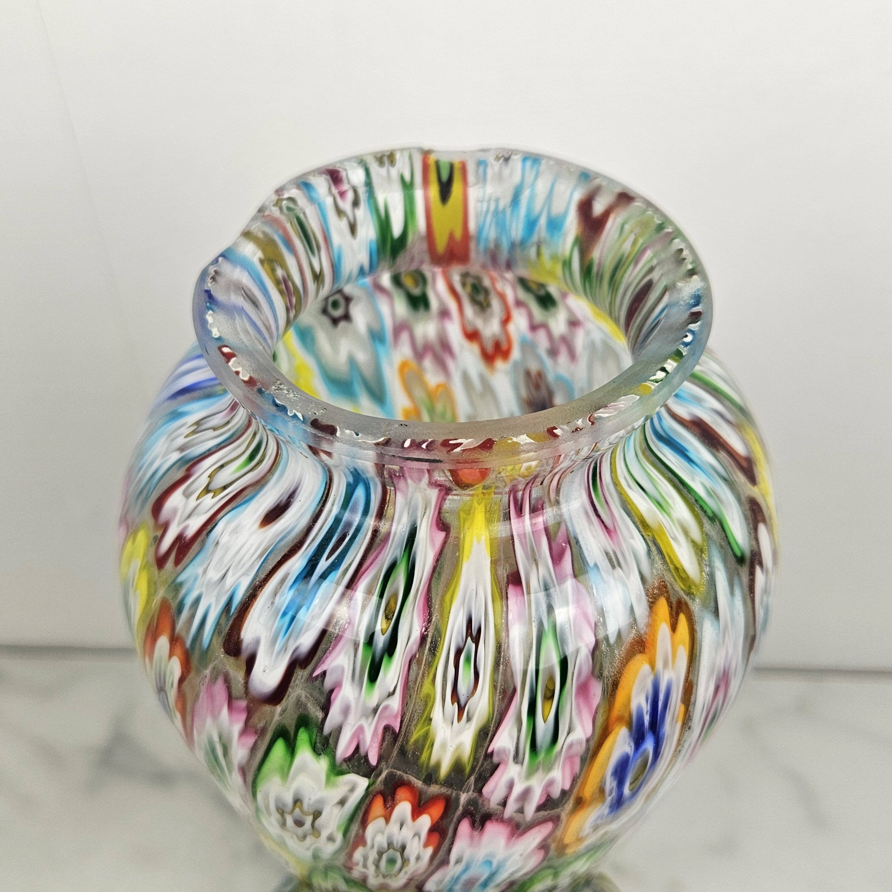 Fratelli Toso "Millefiore" Table Lamp in Murano Glass, Italy 1950's