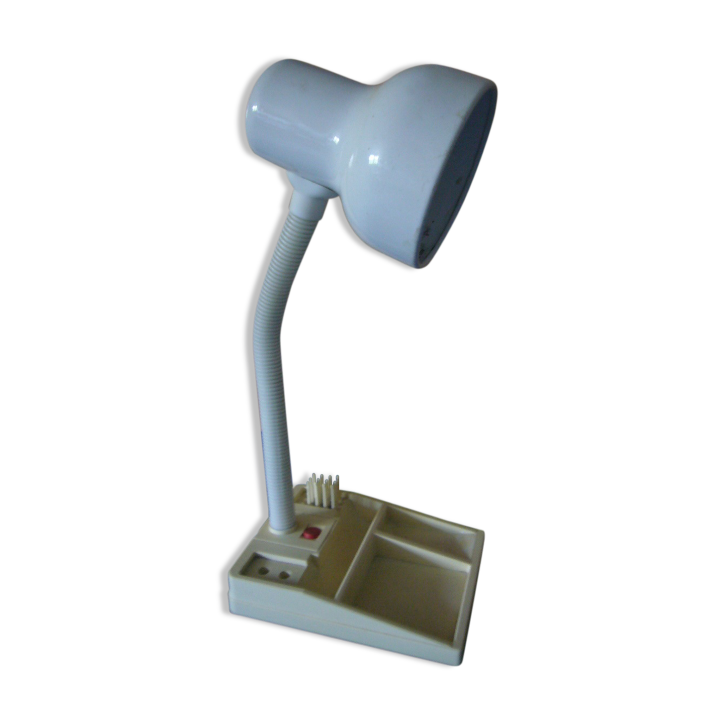 With organizer desk lamp